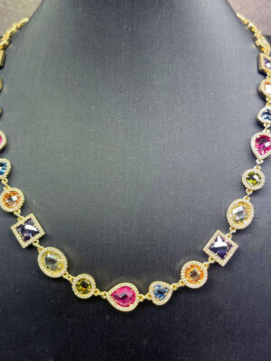 Collana con pietre semi preziose e zirconi