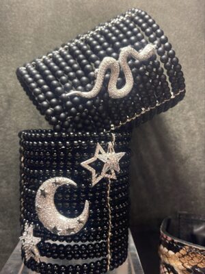 Bracciali in onice o ematite marrone con inerti in zirconi