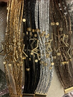 Bracciali in “ tessuto pelle” con stelle