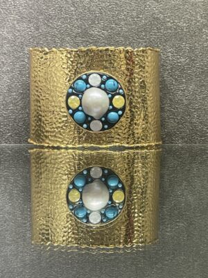 Bracciale schiava in ottone martellato