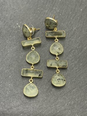 Orecchini quarzo rutilato verde